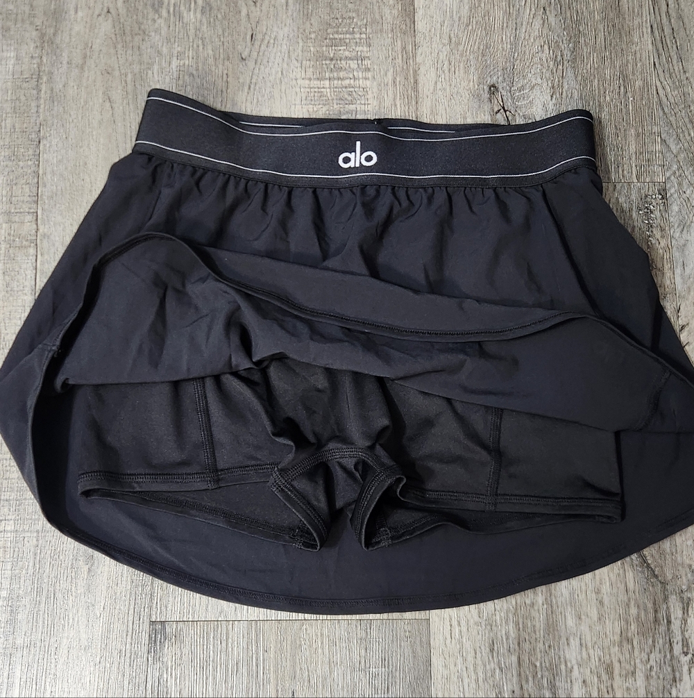 ALO Yoga Match Point Tennis Skirt Black - Picture 12 of 14